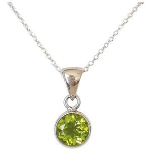 NEW, sterling silver Apple Green Peridot pendant necklace